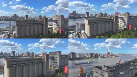 上海浦东滨江工业遗址  民生路粮仓高清在线视频素材下载