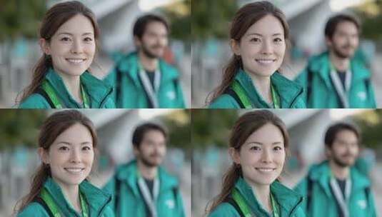 微笑的团队成员传递积极乐观的企业形象高清在线视频素材下载