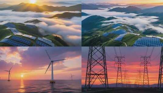 新能源风能光伏风力发电ai素材原创高清在线视频素材下载