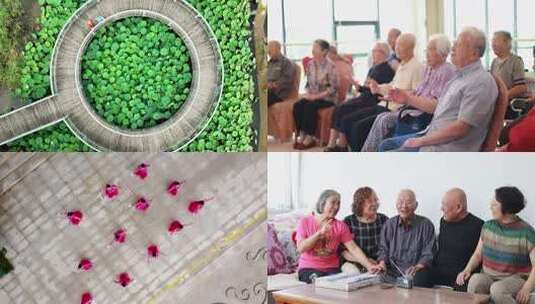 老年人集体活动场景高清在线视频素材下载