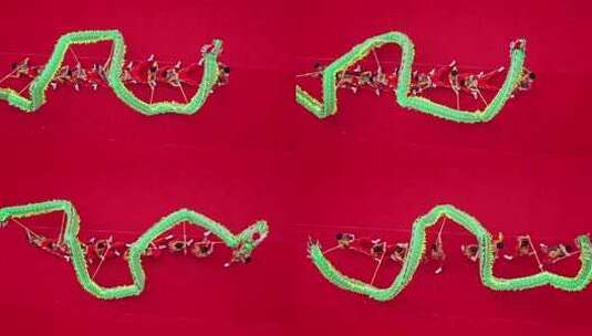 喜庆祥和的舞龙舞狮表演高清在线视频素材下载