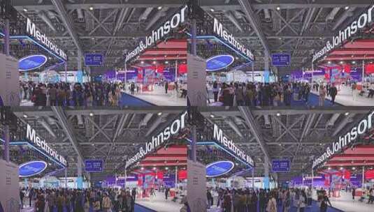 第八届进博会1.1医疗器械及医药保健展区高清在线视频素材下载