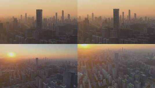 4k航拍山东济南汉峪金谷夜景高清在线视频素材下载