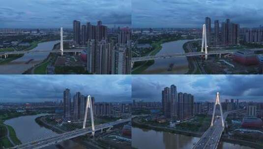 中国广东省佛山市禅城区奇龙大桥高清在线视频素材下载