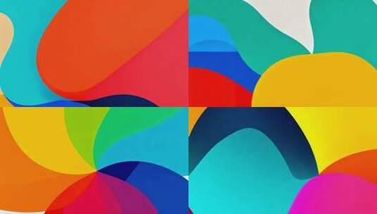 色彩背景 时尚 彩色 扁平风 抽象艺术高清在线视频素材下载