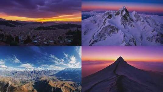 玻利维亚，  日出时的高山云海景观高清在线视频素材下载