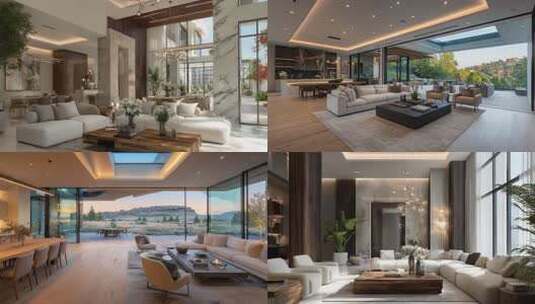 现代别墅高端别墅别墅装修高清在线视频素材下载