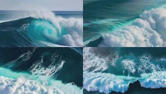大海海浪浪花海洋巨浪翻滚高清在线视频素材下载