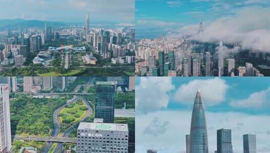 深圳蓝天白云航拍宣传片高清在线视频素材下载