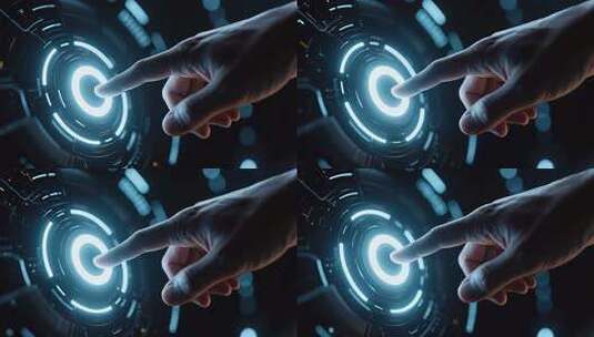 手指点击科技感虚拟按钮高清在线视频素材下载