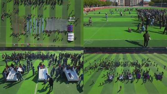 学生趣味运动会团体比赛亲子运动会高清在线视频素材下载