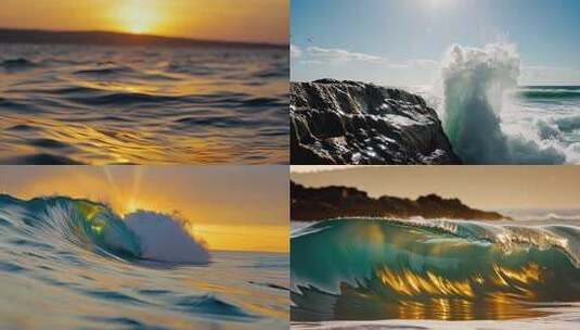 大海浪花海浪升格滔天巨浪大海海浪浪花合集高清在线视频素材下载