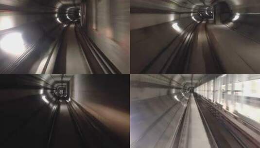 轨道交通隧道内行驶画面高清在线视频素材下载