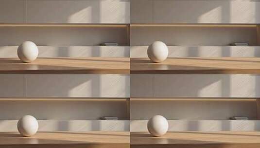 室内桌面白色圆球静物高清在线视频素材下载