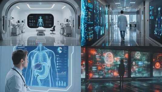 智慧医疗医学科技医疗未来健康AI医疗医院高清在线视频素材下载
