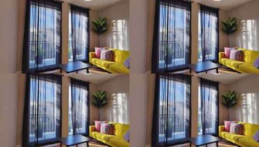 室内客厅沙发窗帘场景素材高清在线视频素材下载