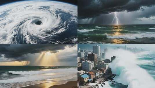 海啸龙卷风气旋气象高清在线视频素材下载