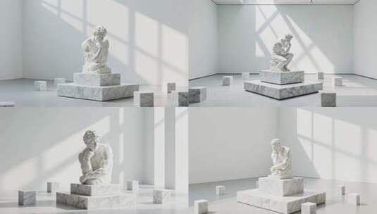 室内雕塑光影效果素材高清在线视频素材下载