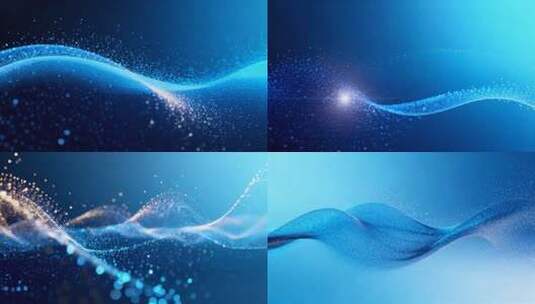 蓝色粒子流动科技背景高清在线视频素材下载