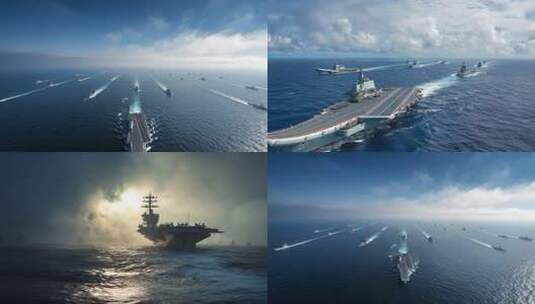 航空母舰航母战斗群国产航母高清在线视频素材下载