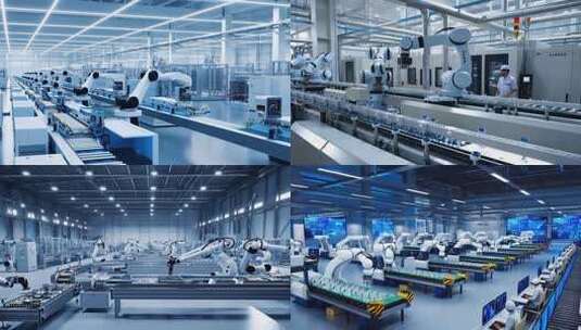 工厂自动化生产线与工人作业高清在线视频素材下载