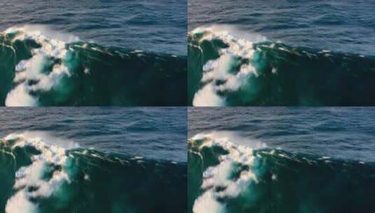 空中俯瞰海洋翻涌浪花高清在线视频素材下载