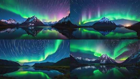 大气星空星轨极光延时合集4K高清在线视频素材下载