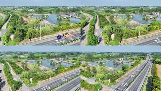 乡村公路旁的生态景观高清在线视频素材下载