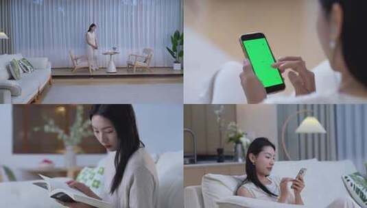 精致女生居家休闲生活高清在线视频素材下载