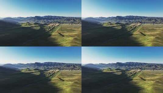 航拍日出阳光下的甘南甘加秘境风光高清在线视频素材下载