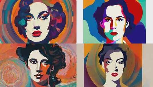 毕加索人物画像11高清在线视频素材下载