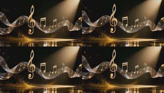 钢琴音符 舞台 背景高清在线视频素材下载