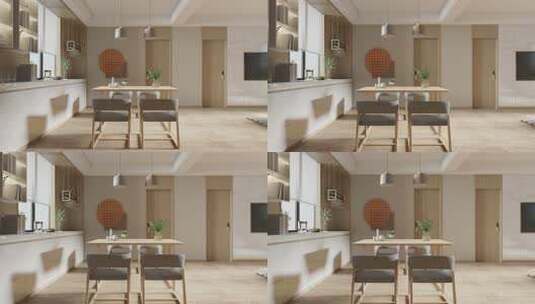 现代北欧风格家居室内餐厅漫游动画高清在线视频素材下载