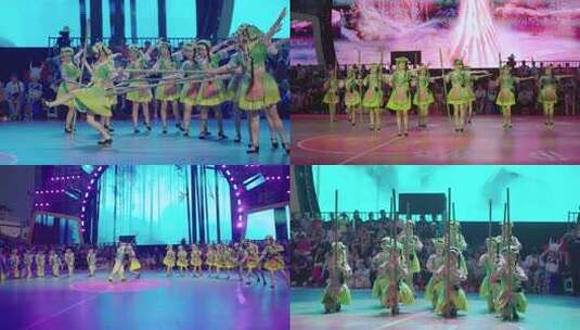 少数民族女子舞台舞蹈表演高清在线视频素材下载