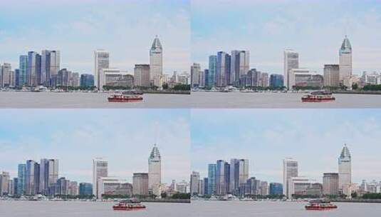 上海黄浦江畔城市建筑景观高清在线视频素材下载