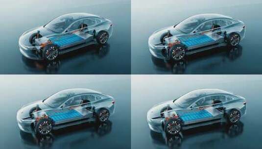 电动汽车电池结构展示【4K】高清在线视频素材下载