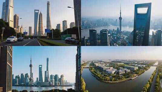 上海城市天际线景观高清在线视频素材下载