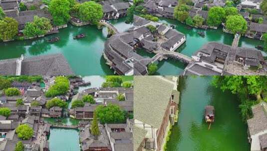 江南水乡 乌镇航拍高清在线视频素材下载