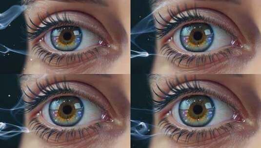 女性眼睛微距特写素材高清在线视频素材下载