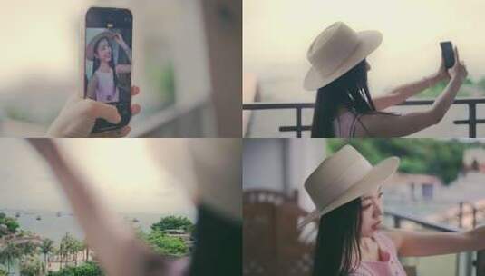 美少女清新美女旅行朋友闺蜜美女假期旅拍高清在线视频素材下载