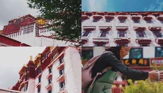 西藏拉萨布达拉宫人文高清在线视频素材下载