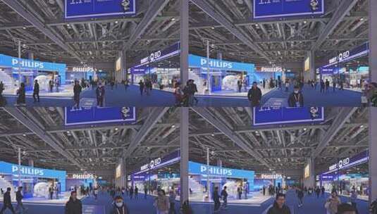 第八届进博会1.1医疗器械及医药保健展区高清在线视频素材下载