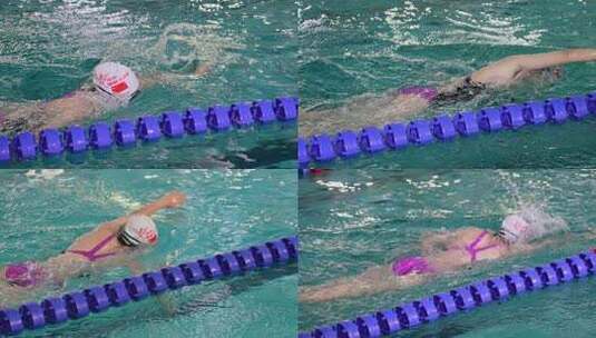 游泳比赛体育运动高清在线视频素材下载