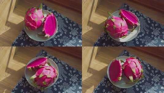 厨房餐饮新鲜家常水果之火龙果高清在线视频素材下载