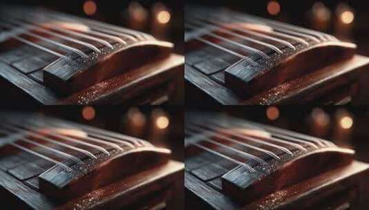 古筝特写镜头下的传统乐器之美高清在线视频素材下载