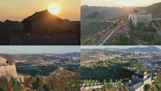 航拍涉县129师长城高清在线视频素材下载