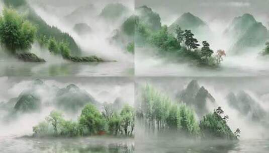 山水竹林自然风光素材高清在线视频素材下载