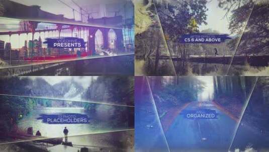 水墨视差效果幻灯片高清AE视频素材下载