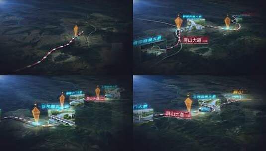 公路交通线路高清AE视频素材下载