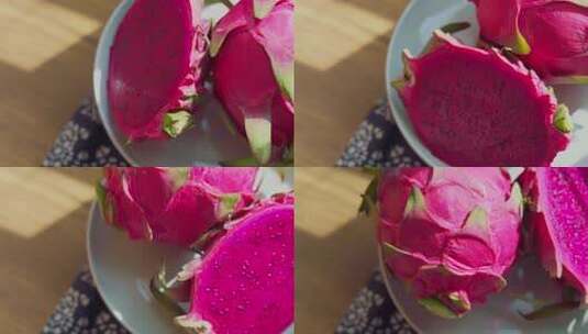 厨房餐饮新鲜家常水果之火龙果高清在线视频素材下载